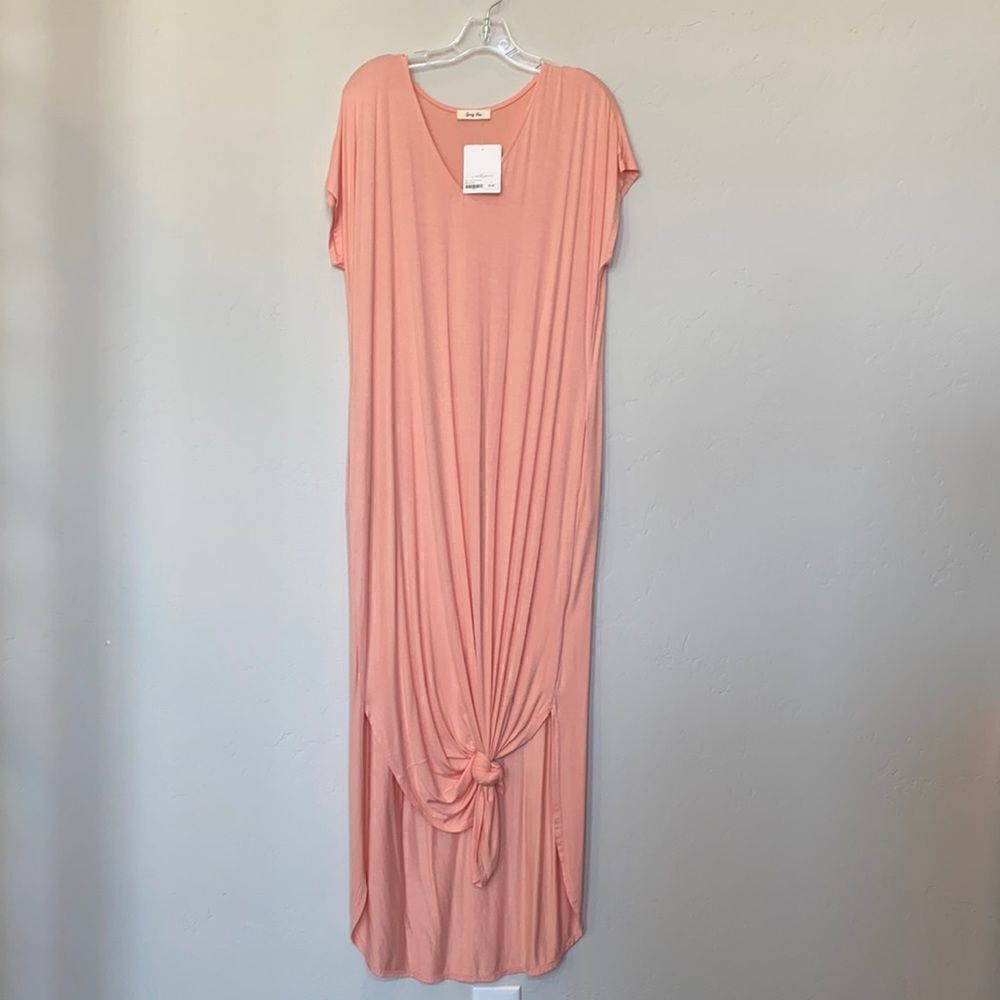 Lilypad Neon Coral Tee Shirt Dress